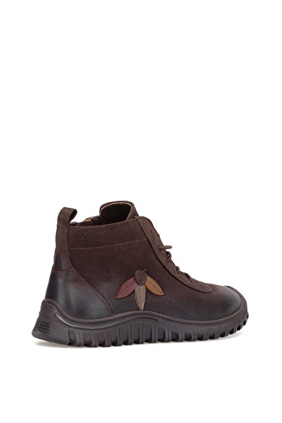 Venüs 2413554K Women's Genuine Leather Flat Boots Brown