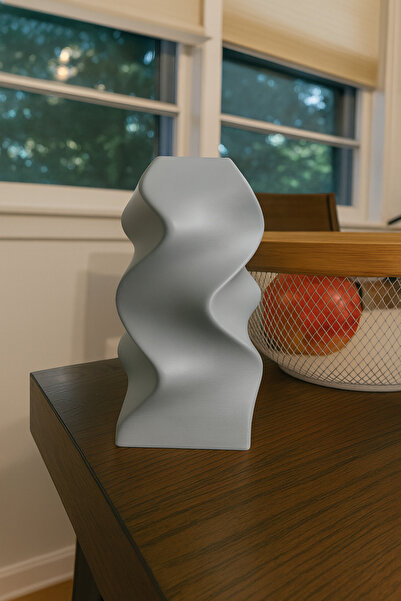 Vescarri Dalgalı Mini Çiçek Vazosu – Spiral Form Dekoratif Ev Aksesuarı & Mas...