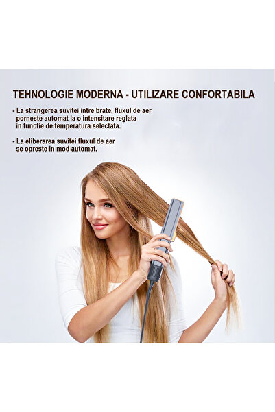 HYDER Mesky AirStyler – Revolutionary hair straightener with hot air and plates, 140°C, 1400–1600W