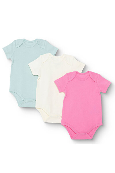 ebebek Hello Baby HelloBaby Kız Bebek 3lü Atlet Body Ribana Bisiklet Yaka Kısa Kol