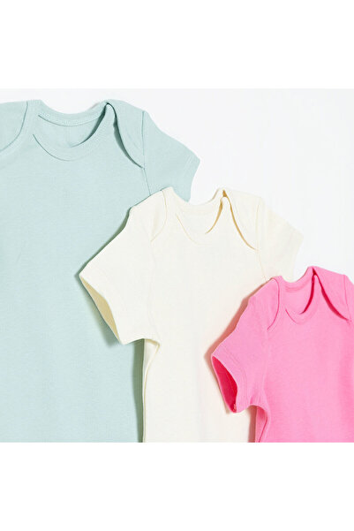 ebebek Hello Baby HelloBaby Kız Bebek 3lü Atlet Body Ribana Bisiklet Yaka Kısa Kol