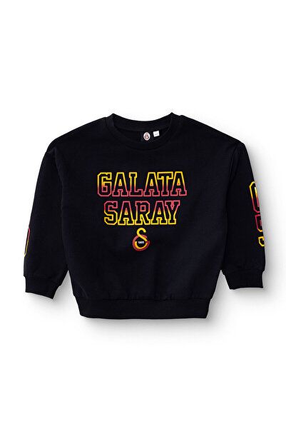 Galatasaray Unisex Sweatshirt İki İplik Bisiklet Yaka Uzun Kol
