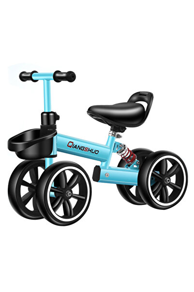 NBW Bicicleta echilibru fara pedale, 4 roti, 12 inch, Pentru copii 2-5 ani, A...