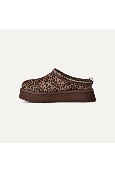 UGG Kadın Leopar Desenli %100 Deri Kalın Rahat Taban Kahverengi Bot & Bootie 1178430-BURNTCEDAR