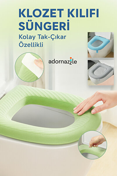 adornazzle Yıkanabilir Klozet Kapağı Süngeri, Bükülebilir, Su Geçirmez, Rahat ve Pratik Kılıf