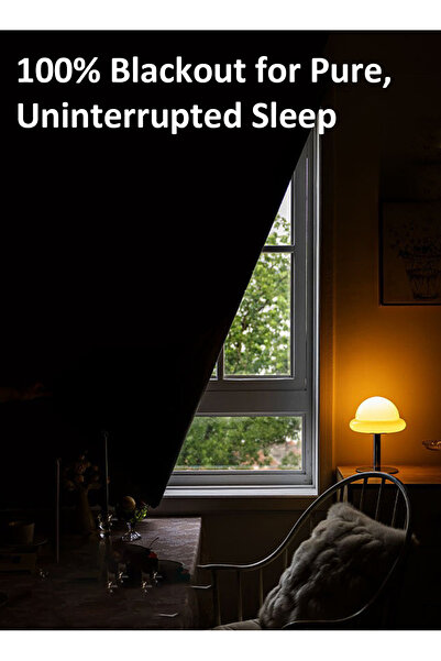 Generic Velcro Curtains with Sheer, 100% Blackout, 1 Panel, 1.5mW *2mH,Fits Windows 0.75-1m Wide, #Dark Grey