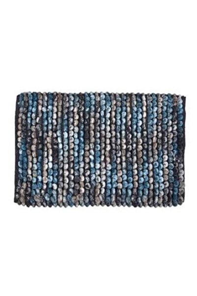 SHOPIENS Covoraș de baie cu buline din microfibră, albastru-gri, 80 x 50 cm