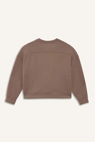DeFacto DeFactoFit Oversize Geniş Kalıp Bisiklet Yaka Modal Sporcu Sweatshirt E8954AX25AU