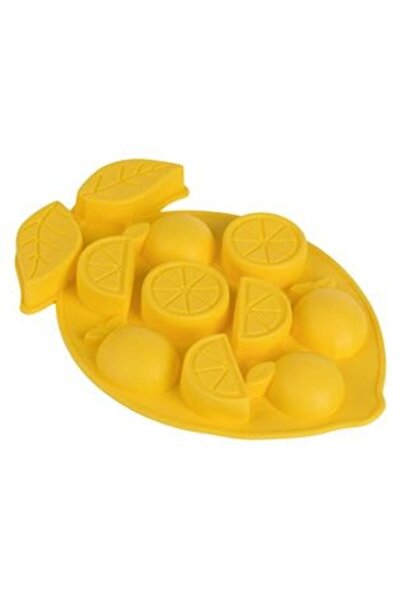 SHOPIENS Жълта силиконова форма с форма на лимон за 9 кубчета лед