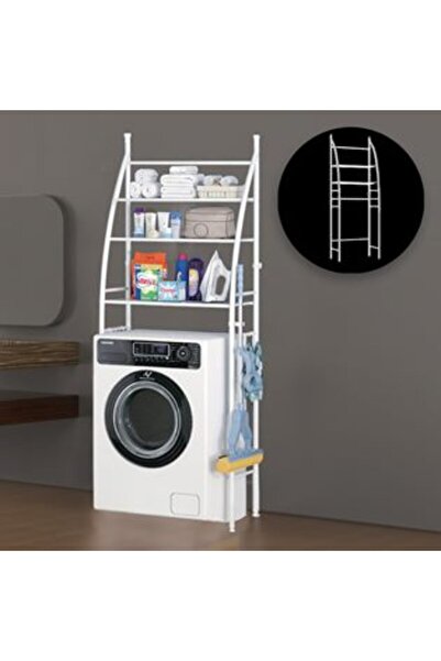 OEM Raft de depozitare cu 3 niveluri, din metal alb, deasupra mașinii de spăl...