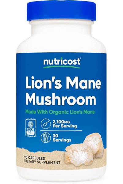 Nutricost كبسولات فطر عرف الأسد العضوي ٢١٠٠ ملغ، ٣٠ حصة - معتمدة من CCOF عضوي...