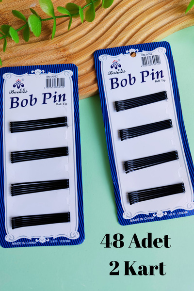 Nisankids Μαύρες φουρκέτες με συρμάτινη πόρπη 48 τεμαχίων (2 κάρτες)