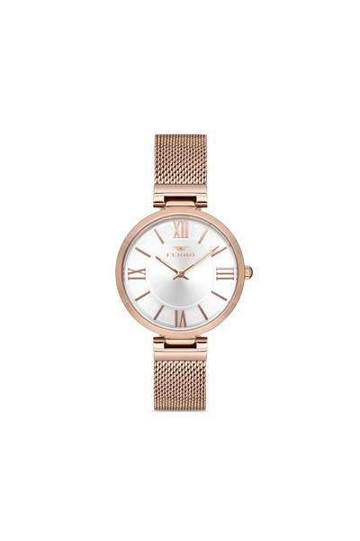 Tesbihane Ferro Rose Steel Mesh Band Women Wristwatch Waterproof Th-F21155C-C