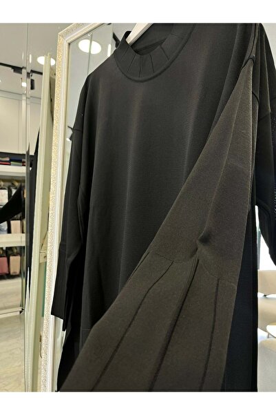 MERAM BUTİK Adn Thin Knit Tunic - Black - 2