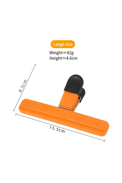 Choice4 برتقالي - قطعتان، مشابك إغلاق محمولة لأكياس الطعام، أداة مطبخ بلاستيكية، لحفظ القهوة/الخبز/رقائق البطاطس/المشروبات الغازية