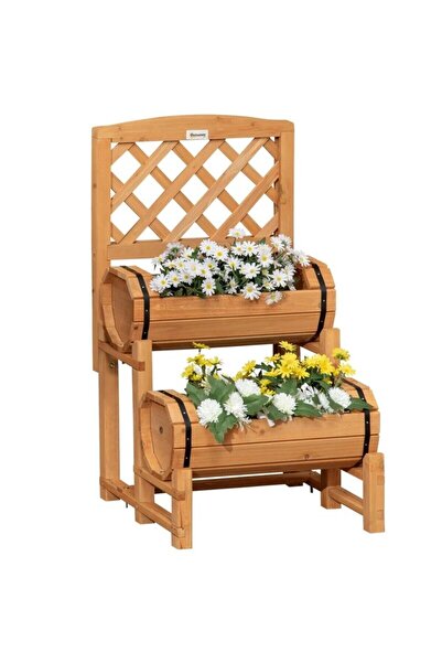 JollyMag Jardiniera decorativa cu suport pentru plante cataratoare, lemn, 2 n...