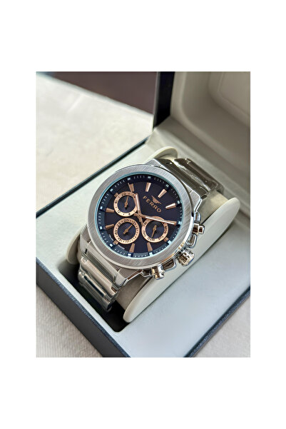 Tesbihane Ferro Silver Color Steel Cord Men Wristwatch Functions Active 3 Atm Water Resistant Th-Fm40123A-A3