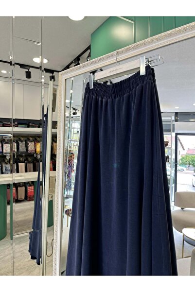 MERAM BUTİK Adn Knitted Cupra Skirt - Navy Blue - 2