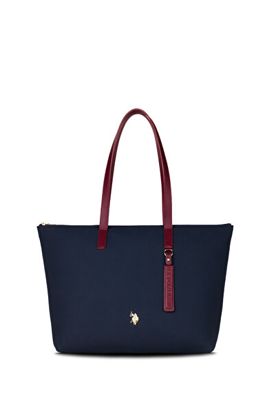 U.S. Polo Assn. Geantă de umăr pentru femei albastru bleumarin-roșu claret Us...