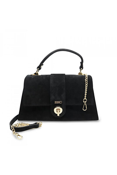 BESSO Geanta Incanto Puro din piele intoarsa neagra