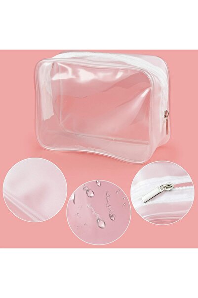 Wobe 5 Packs Clear Cosmetics Bag TSA Approved, PVC Zippered Toiletry Carry Pouch Portable Makeup Bag