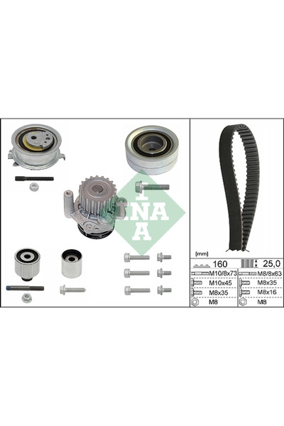 FAG Set Pompa Apa + Curea Dintata Audi A1/A6 C7/Q5 Seat Alhambra/Ibiza 4 Sc/Leon