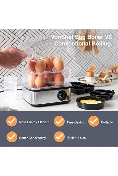 Generic Extra Large Capacity Egg Cooker | Soft/Hard Boiled, Poacher, Steamer, Auto Shutoff