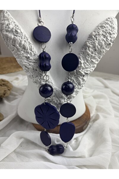 SEDEF TAKI Mor kaktüs çiçek işlemeli kolye