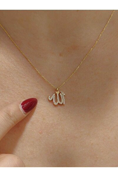 nasipkuyumcu Taşli Allah Lafzi Model Altin Kolye 14 Ayar Kly00720
