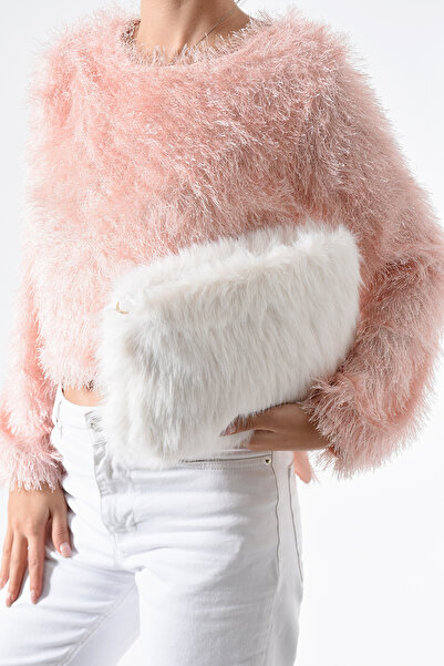 byFOX Fashion Plush Clutch Zipper Closure Crossbody Shoulder Bag Width:25 cm Length:13 cm