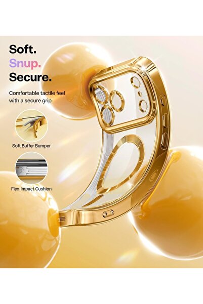 UnDePlus Compatible with Magsafe for Apple iPhone 17 Pro Case Transparent Silicone Cover with Camera Lens Protected