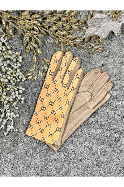 Intisimo Women's Gloves, Velvet, Luxury, Touchscreen, One-Size, Casual, Beige