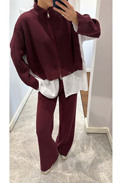 sinemkivanc co Poplin Shirt Detailled Knitwear Set