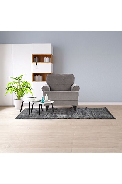 Danube Home Bradley 1-Seater Fabric Sofa - Onyx Grey, Solid Wood Frame, 2-Year Warranty, Stylish Comfort