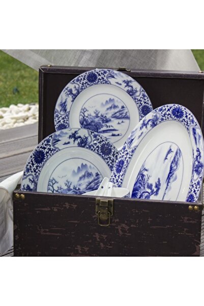 Design State Home Bleu Blanc Porselen Tatlı Tabağı 4’lü set