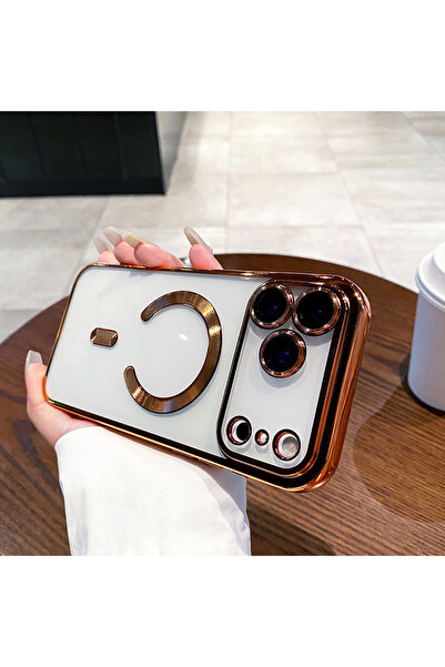 UnDePlus Apple iPhone 17 Pro Max için Magsafe ile uyumlu Kılıf Kamera Lensli Korumalı Şeffaf Silikon Kapak