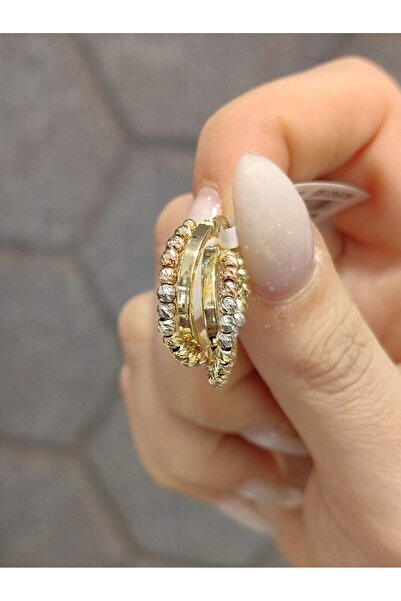 nasipkuyumcu 14 AYAR RENKLİ DORİKA HALKA ALTIN KÜPE KUP03103