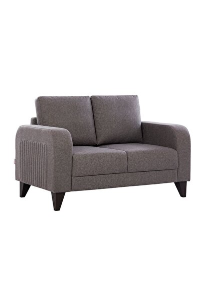 Danube Home London 2-Seater Fabric Sofa - Ash Grey, Solid Wood Frame, 2-Year Warranty, Stylish & Comfortable