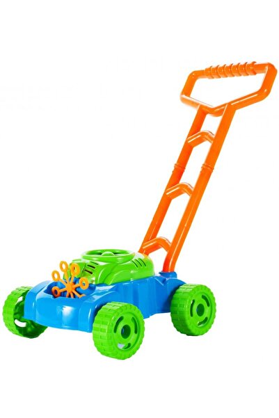 MalPlay Soap bubble generator lawn mower, with batteries, 8 rotating rings and solution included