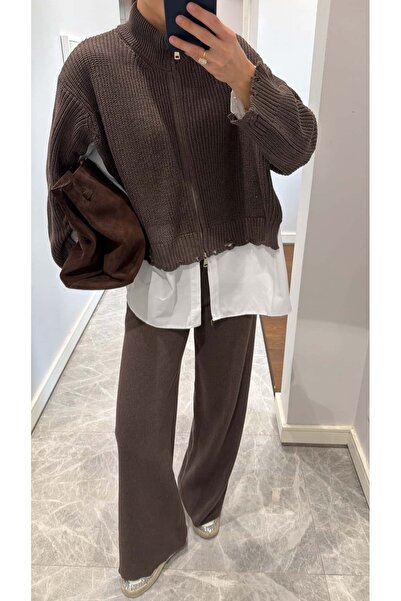 sinemkivanc co Poplin Shirt Detailled Knitwear Set