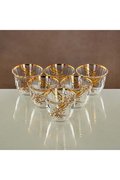 Radin Almarjan Tea Set Clear & Gold 18 pieces