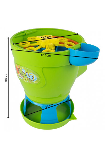 MalPlay Soap bubble generator toy, with batteries, 8 play holes, and liquid included, Blue B