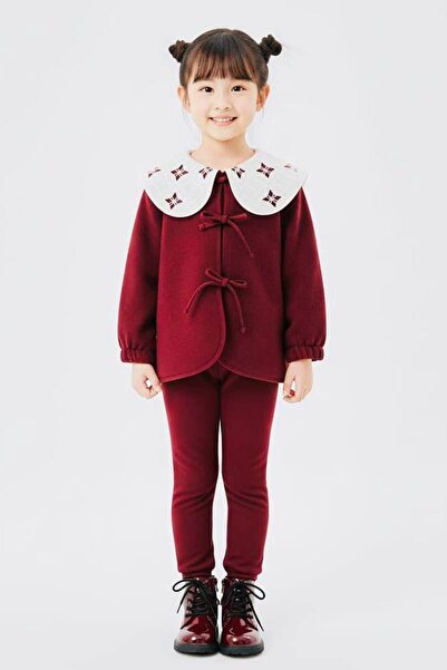 Minigimin Cicileri Set de iarnă din 2 piese pentru fetiță din lână cu guler l...