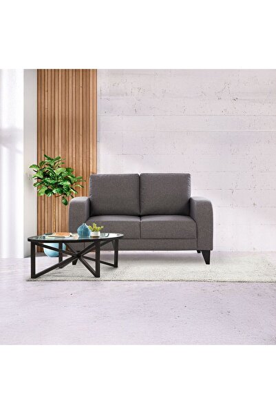 Danube Home London 2-Seater Fabric Sofa - Ash Grey, Solid Wood Frame, 2-Year Warranty, Stylish & Comfortable