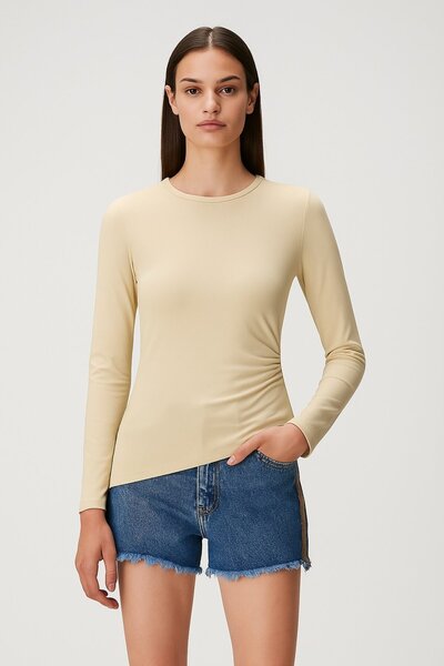 HAKKE BLUZ cu mânecă lungă asimetrică