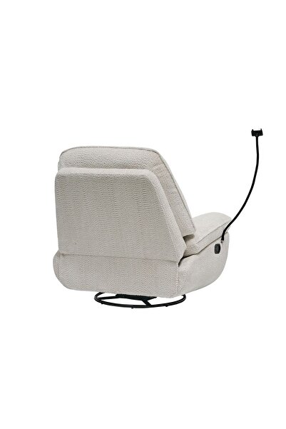 Danube Home Benson Manual Fabric Recliner with Glider & Swivel - White - Phone Support - 2-Year Warranty