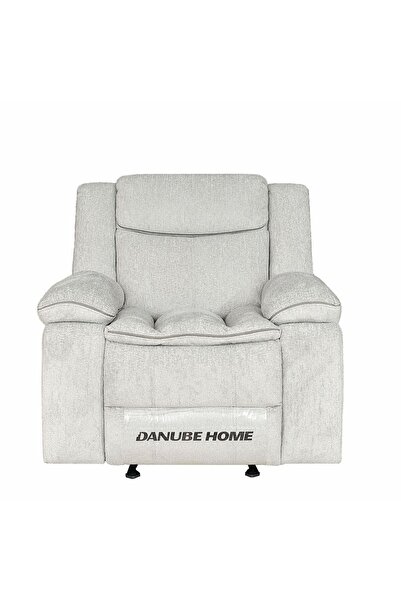 Danube Home Sawyer 1 Seater Fabric Recliner with Glider - Light Grey, Comfortable Wood Frame, 2-Year Warranty