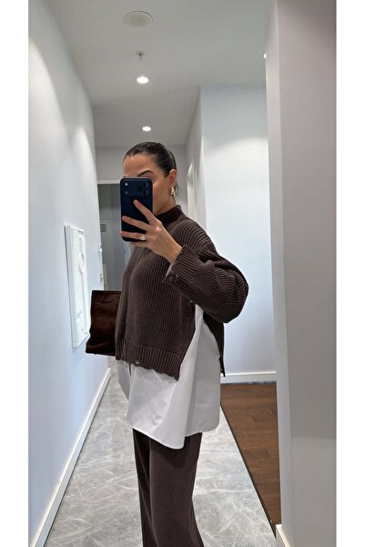 sinemkivanc co Poplin Shirt Detailled Knitwear Set