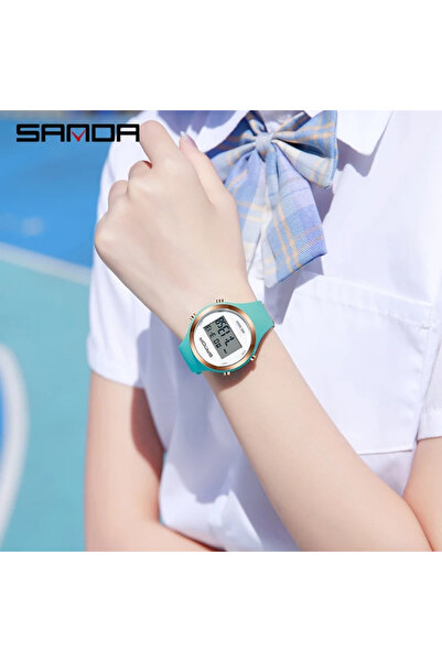 Sanda Ceas pentru copii 2147 Green – Design de lux, digital, rezistent la șocuri, rezistent la apă 5ATM