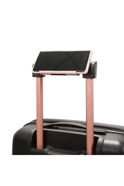 Prince Travelling Unbreakable PP Luggage Set of 3 (20/24/28”) 8 Wheels, Mobile Holder, Black + 1 Free Neck Pillow